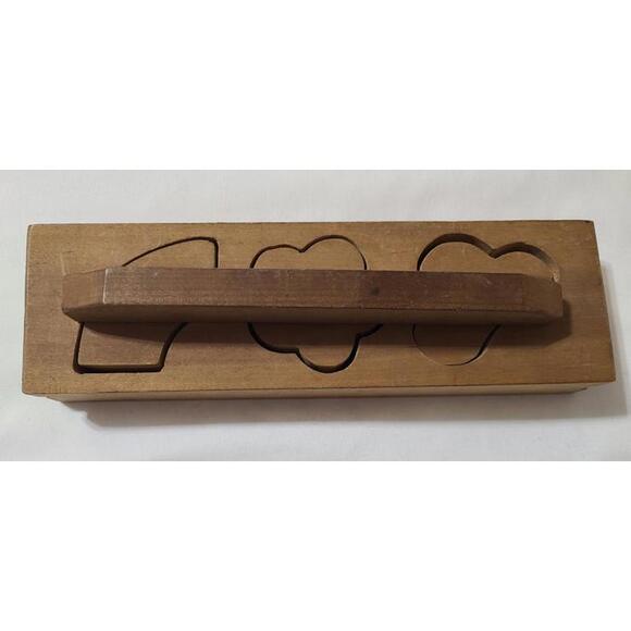 Vtg Japanese Wooden Wagashi Sushi Press Mold Set Plum Blossom Oshizushi